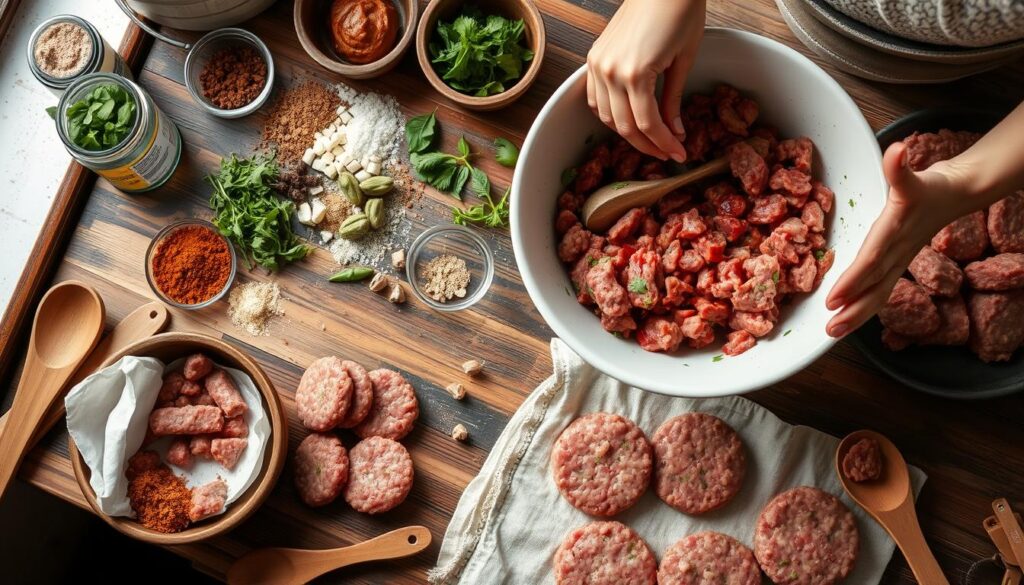 Homemade Sausage Patty Preparation